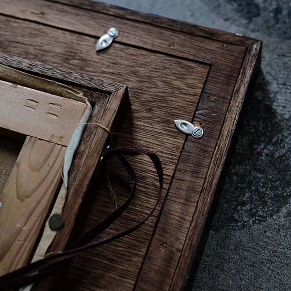 油彩画「茶色いビル」