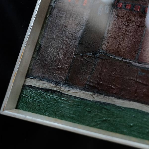 油彩画「茶色いビル」