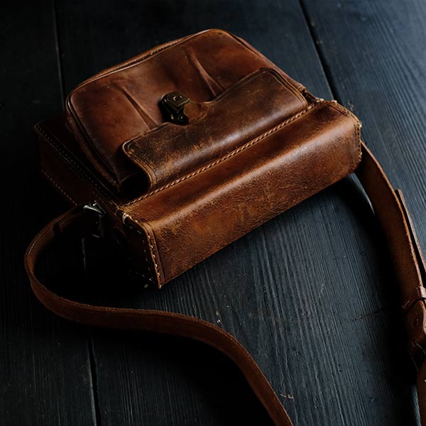 Leather camera bag