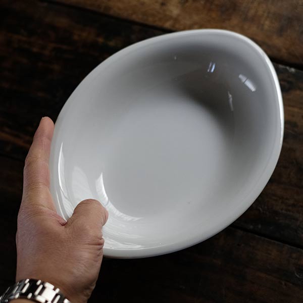 White porcelain curry plate