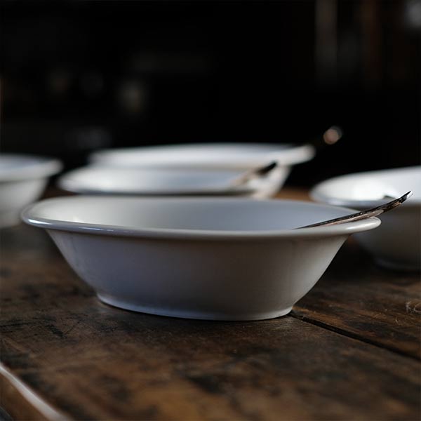 White porcelain curry plate