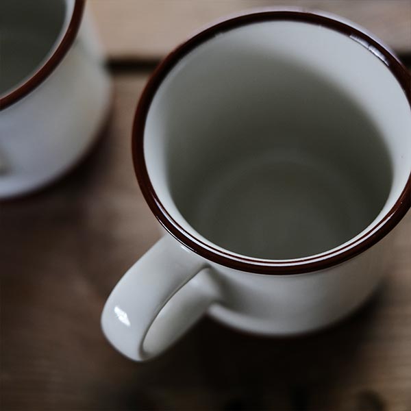 茶色いラインのマグカップ(デッドストック)
