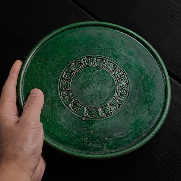 Green glaze lantern plate