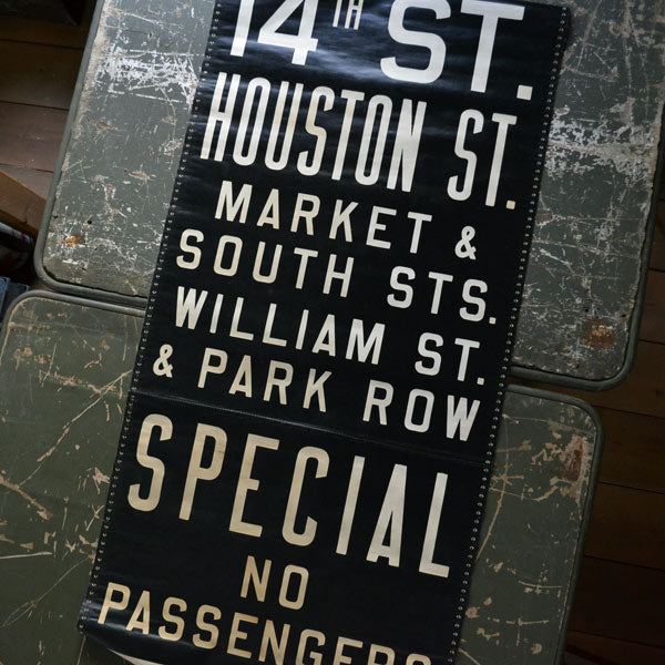1948 Manhattan NYC Mack Bus Destination Roll Sign