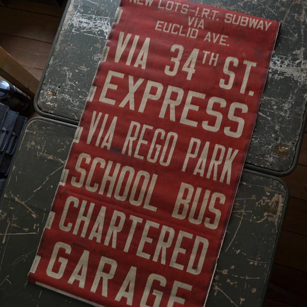 1962 NYC Green Line Bus Destination Roll Sign