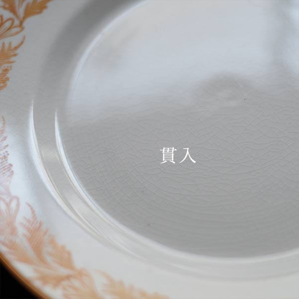 Imperial Ironstone (Japanese hardware) Plate with Grass Design, φ20cm