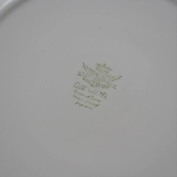 EAGLE BRAND 'ALL WHITE' IRONSTONE 大皿 φ26cm