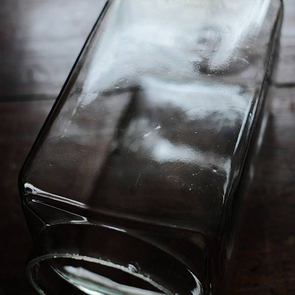Square glass bottle