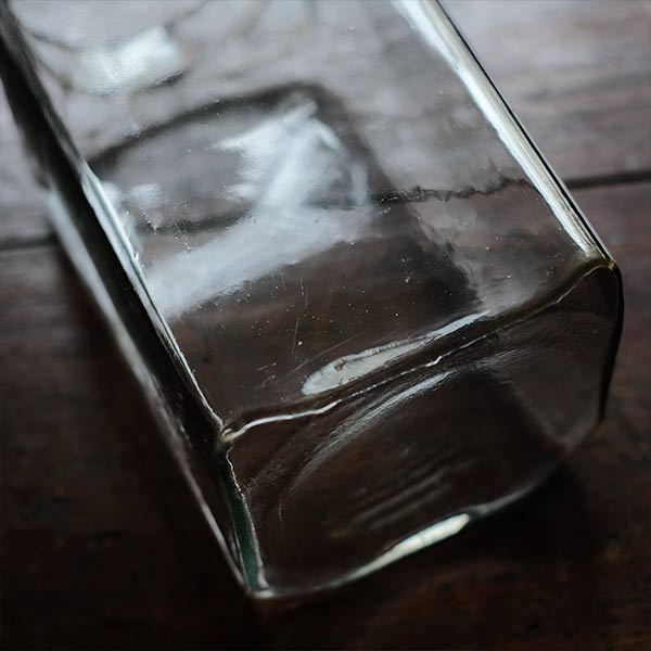Square glass bottle
