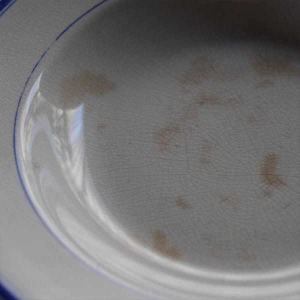 NIPPON KOSHITSU TOKIO (Japanese Hard Pottery) IRONSTONE Blue Line Plate, φ22.5cm