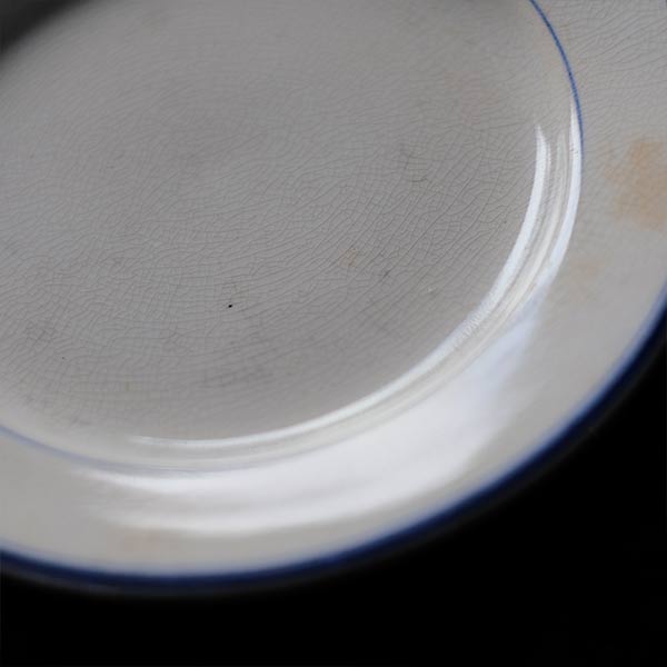 NIPPON KOSHITSU TOKIO(日本硬質陶器)IRONSTONE ブルーラインの皿 φ16.5cm