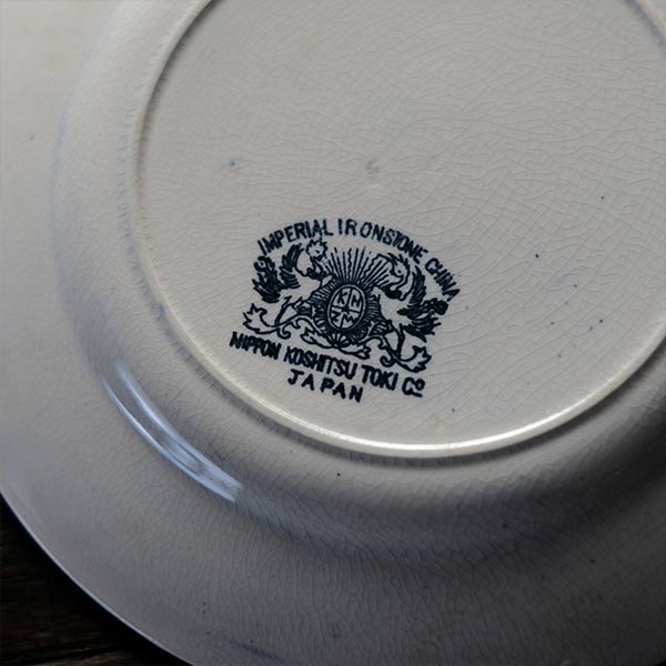NIPPON KOSHITSU TOKIO(日本硬質陶器)IRONSTONE ブルーラインの皿 φ16.5cm