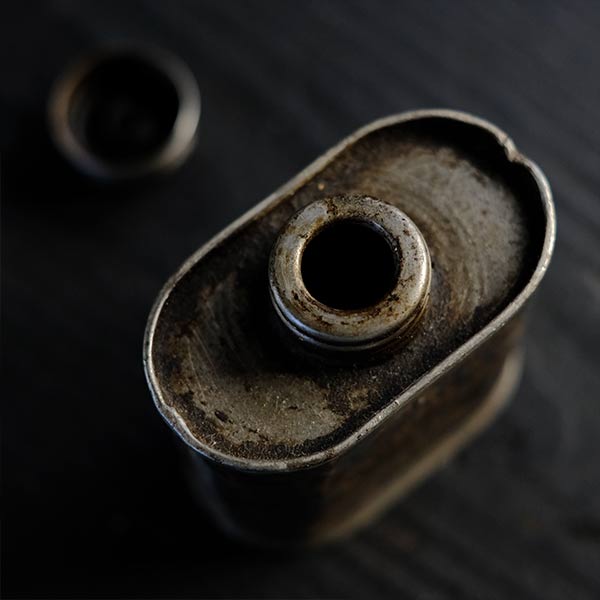 Rusty oil can