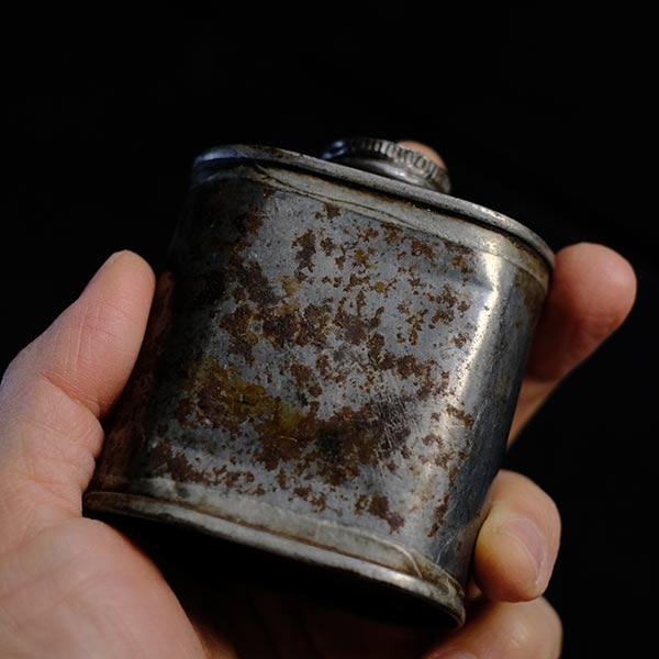 Rusty oil can