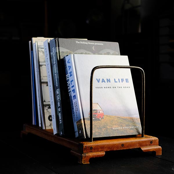 wooden bookshelf