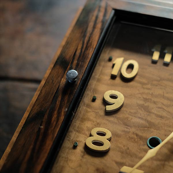 Seikosha wooden square clock with battery-operated quartz movement replaced