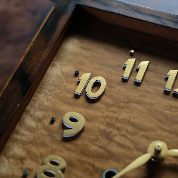 Seikosha wooden square clock with battery-operated quartz movement replaced