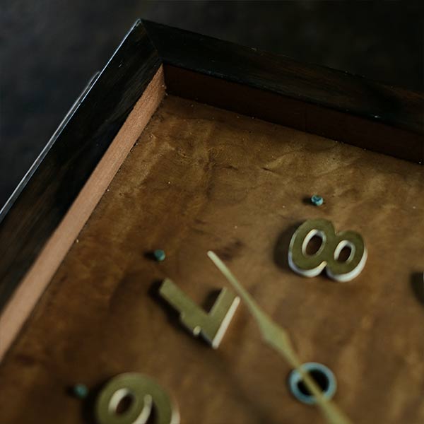 Seikosha wooden square clock with battery-operated quartz movement replaced