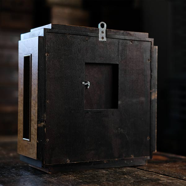 Seikosha wooden square clock with battery-operated quartz movement replaced