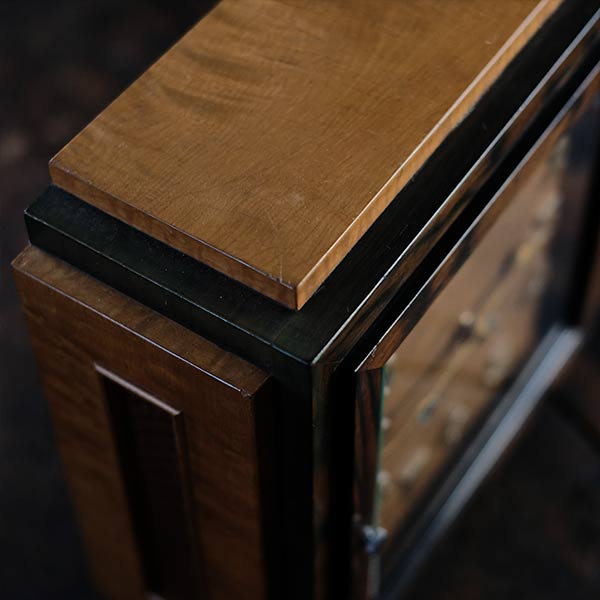 Seikosha wooden square clock with battery-operated quartz movement replaced