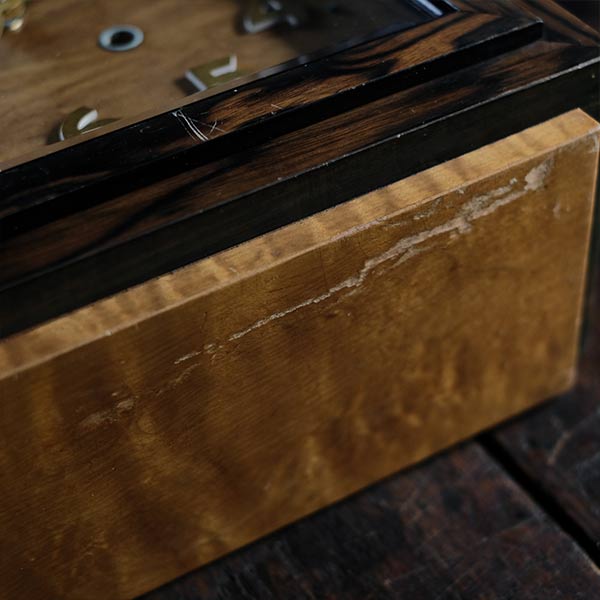 Seikosha wooden square clock with battery-operated quartz movement replaced