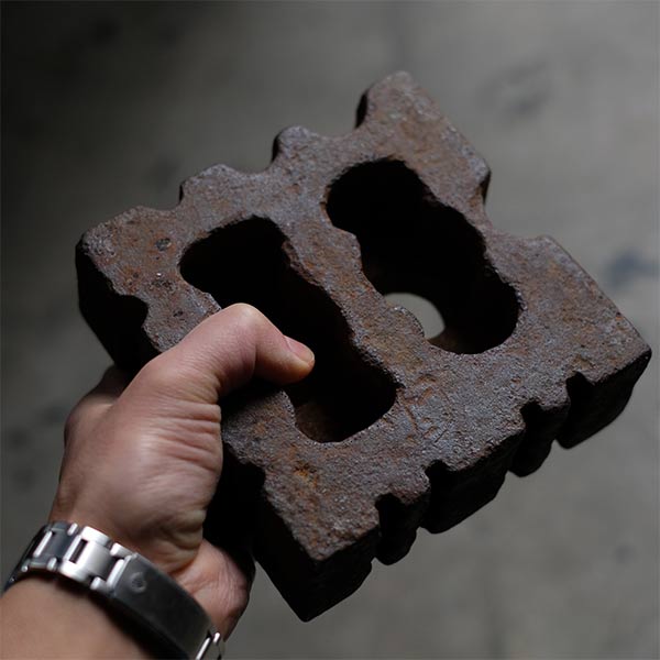 Rusty iron block