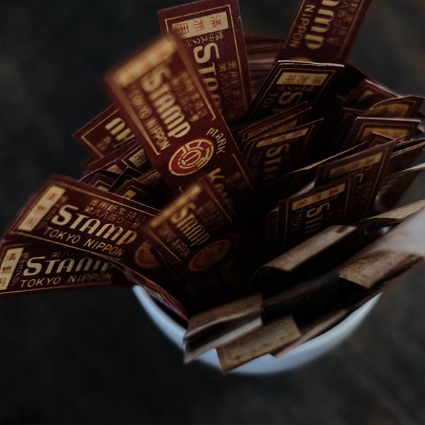 Paper labels from a prewar stamp manufacturer