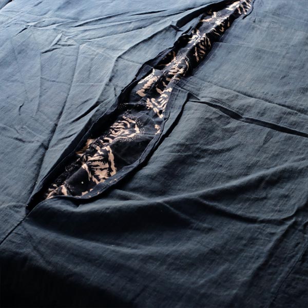 Stencil-dyed cotton futon cover
