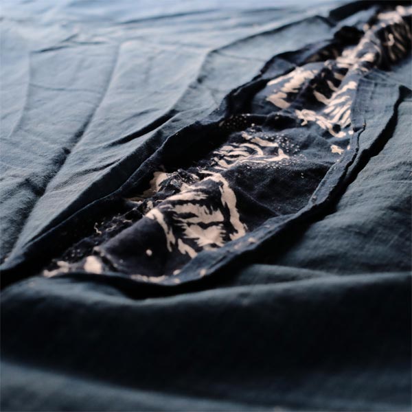 Stencil-dyed cotton futon cover