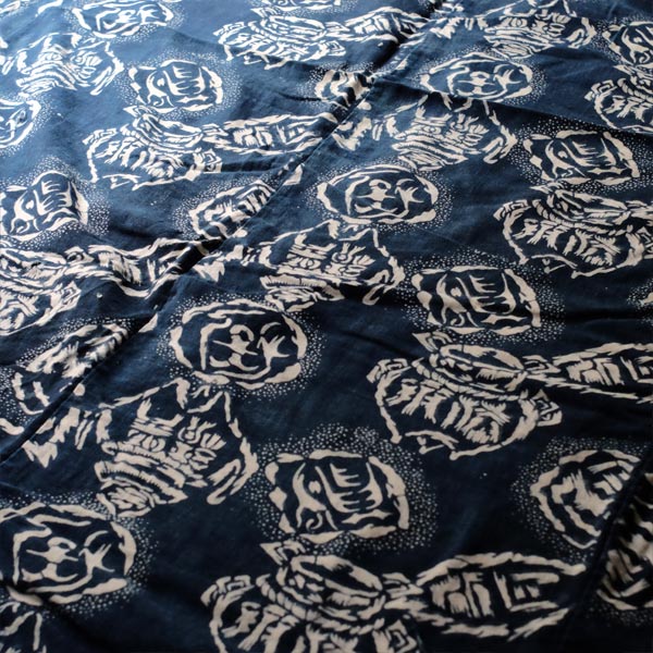 Stencil-dyed cotton futon cover