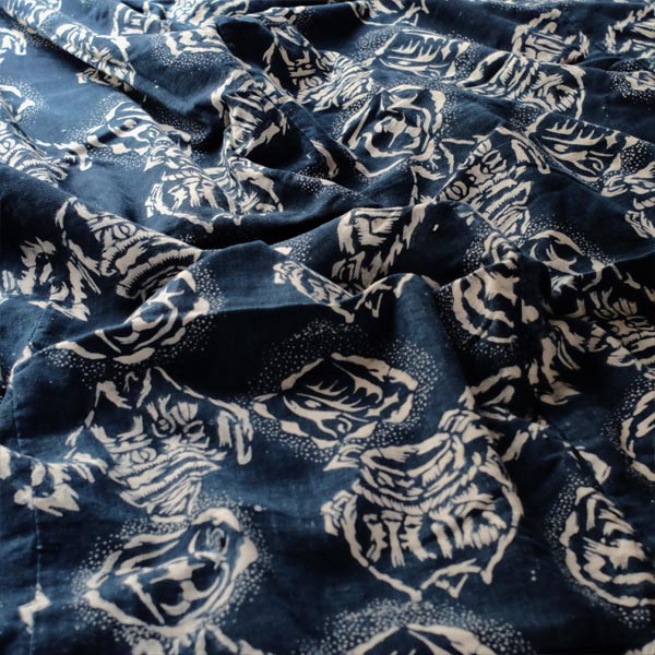 Stencil-dyed cotton futon cover