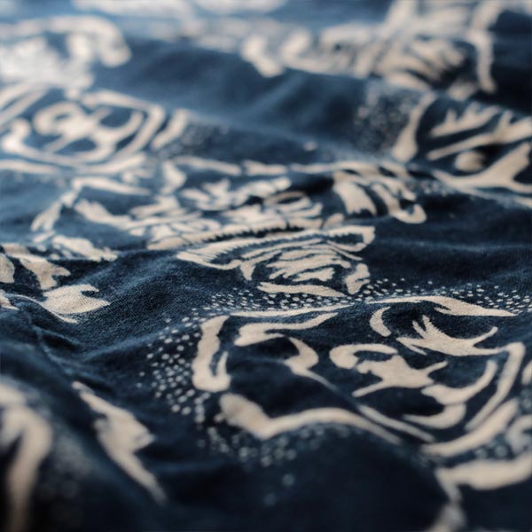 Stencil-dyed cotton futon cover