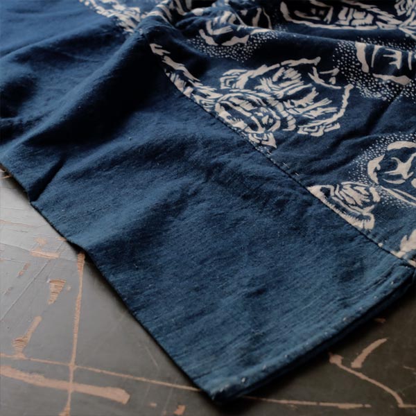 Stencil-dyed cotton futon cover