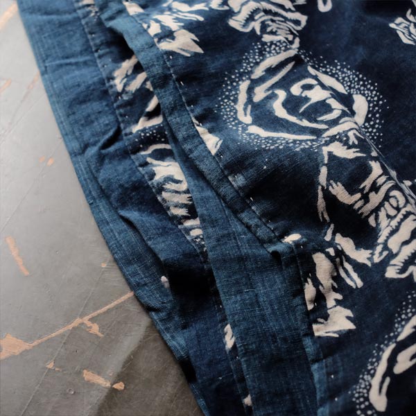 Stencil-dyed cotton futon cover