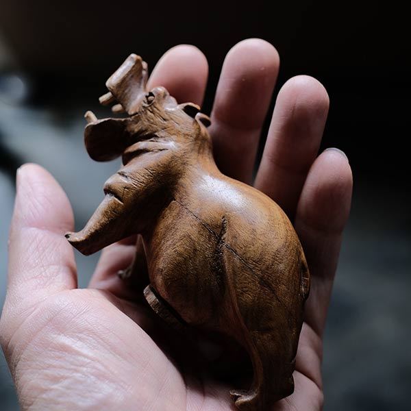 Carved wooden hippopotamus