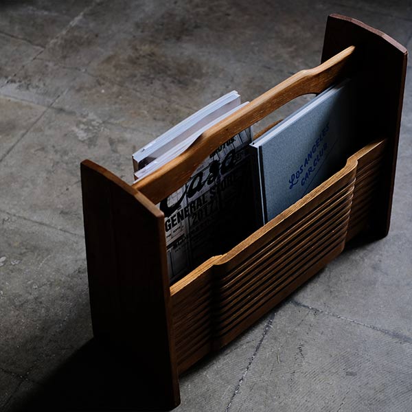 wooden magazine rack