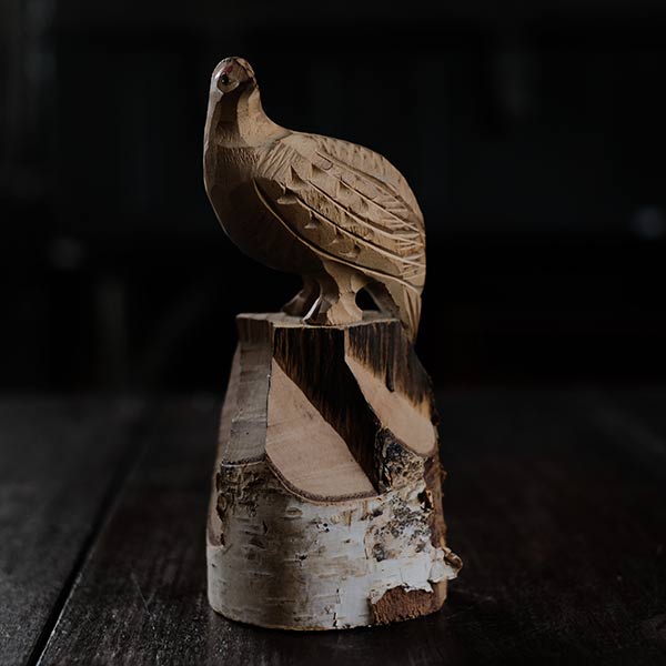 木彫り 立山 雷鳥 - 彫刻・オブジェ