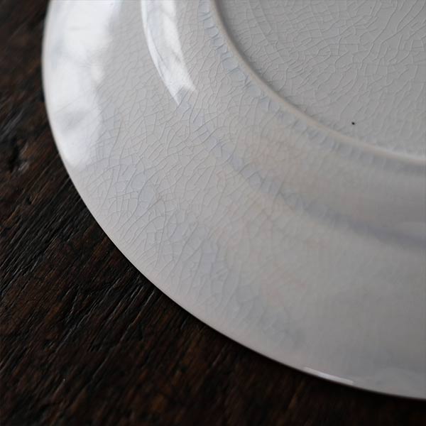 山庄製陶所 IRONSTONE ブルーラインの皿 φ22.5cm