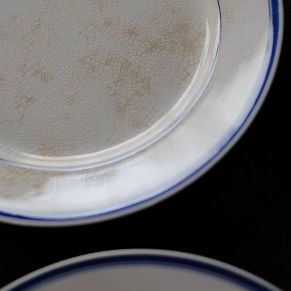 Yamasho Pottery Ironstone Blue Line Plate φ22.5cm