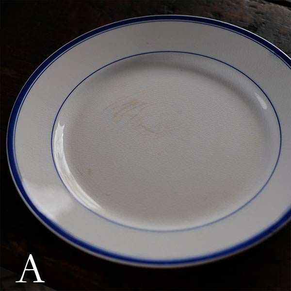Yamasho Pottery Ironstone Blue Line Plate φ22.5cm