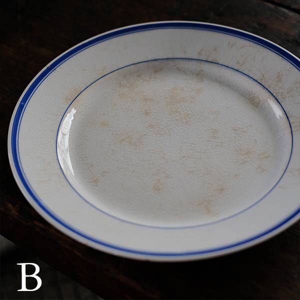 Yamasho Pottery Ironstone Blue Line Plate φ22.5cm