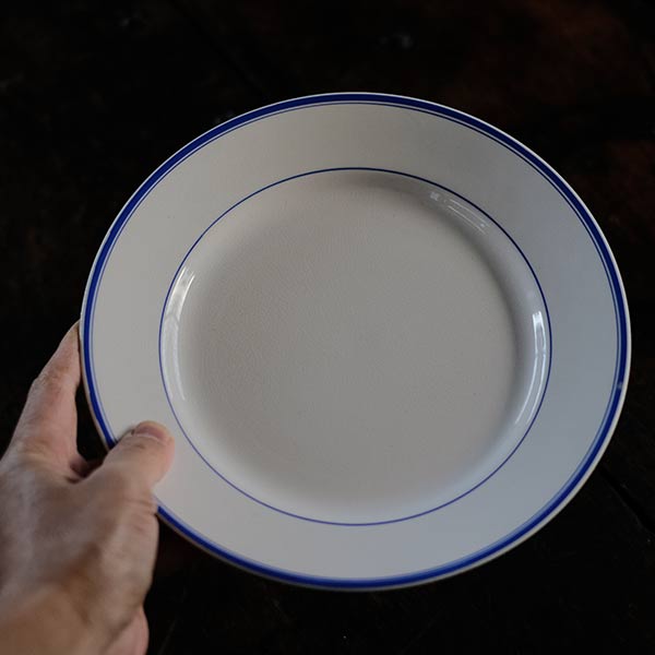 Yamasho Pottery Ironstone Blue Line Plate φ23cm