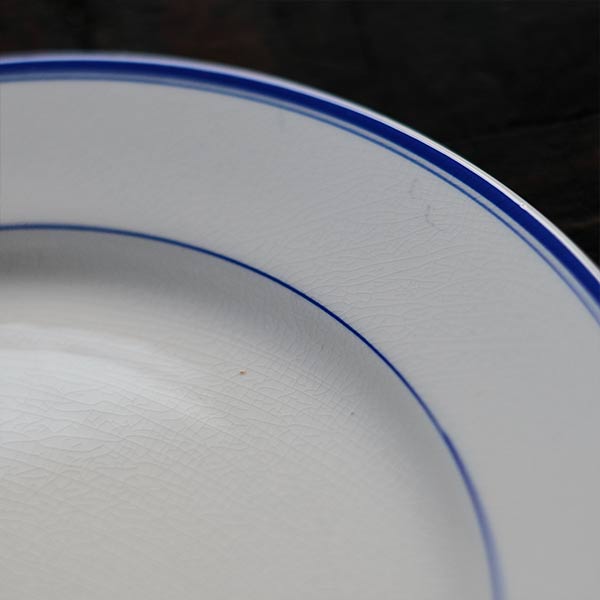 Yamasho Pottery Ironstone Blue Line Plate φ23cm