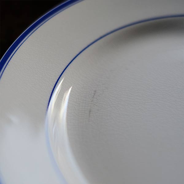Yamasho Pottery Ironstone Blue Line Plate φ23cm