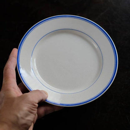 BEST IRONSTONE ブルーラインの皿 φ18cm