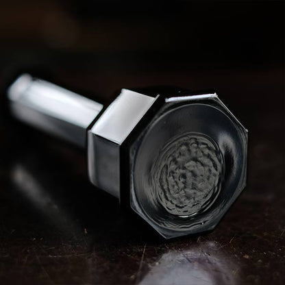 Black glass flower vase