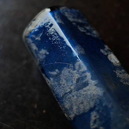 Silvered blue bottle