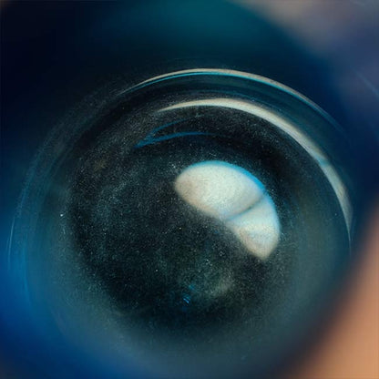 Small blue demijohn bottle