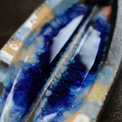 陶器の魚の灰皿