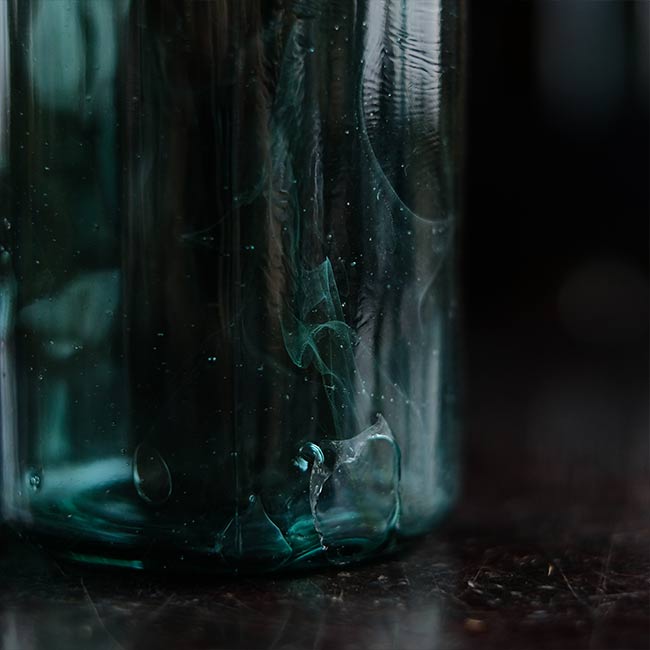 Aqua green medicine bottle